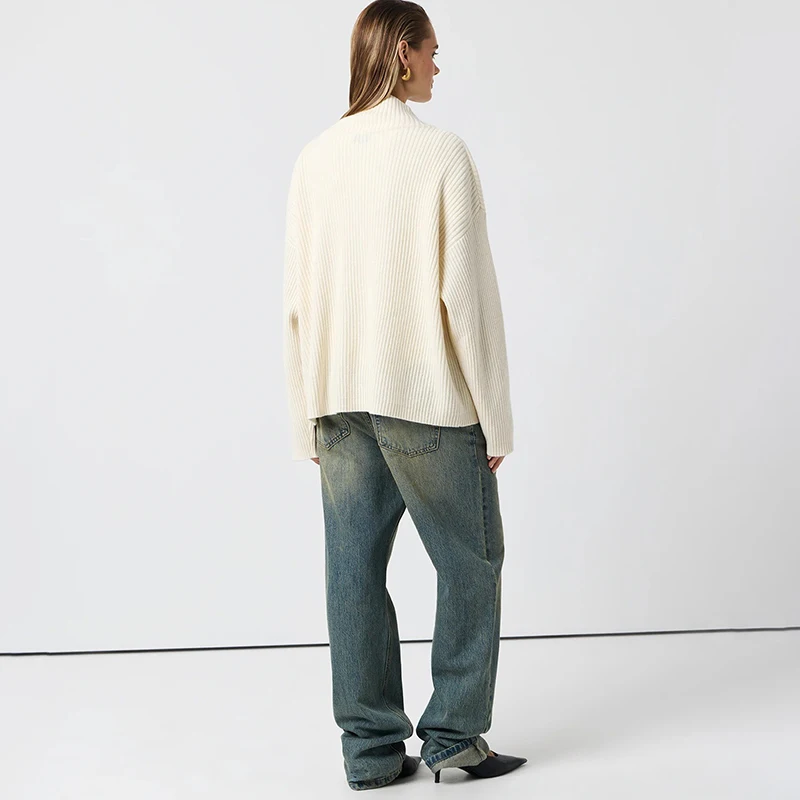 トルノバ 長袖セーターコート レディース タートルネック ジッパーカーディガン セーター カジュアル スリム ニットコート トップス 秋冬 暖かい