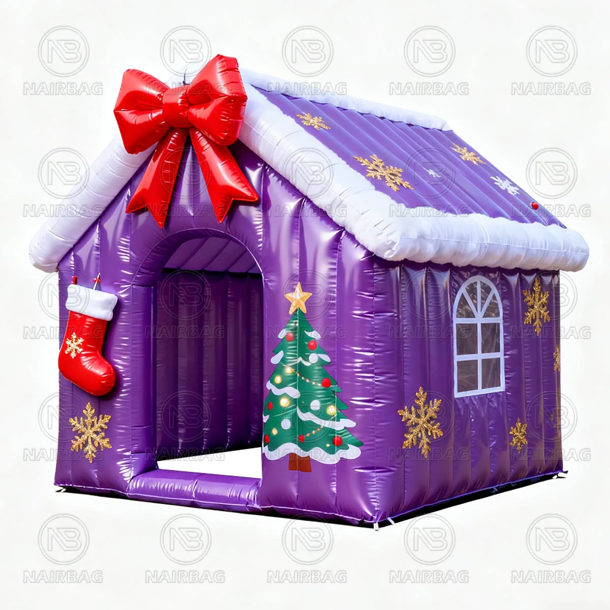 Tenda gonfiabile della casa di Natale del PVC Nuovo design 4x3m Casa di Natale gonfiabile della grotto di Babbo Natale per la decorazione esterna