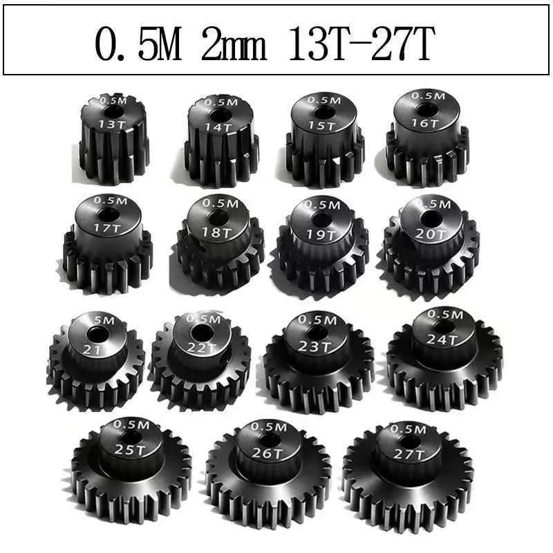13-27T RC Remote Control Model Car 0.5 Model Motor Gear 45 Steel Modified Tooth Hole Distance 3.175mm+Shaft 2.3mm Hole Position