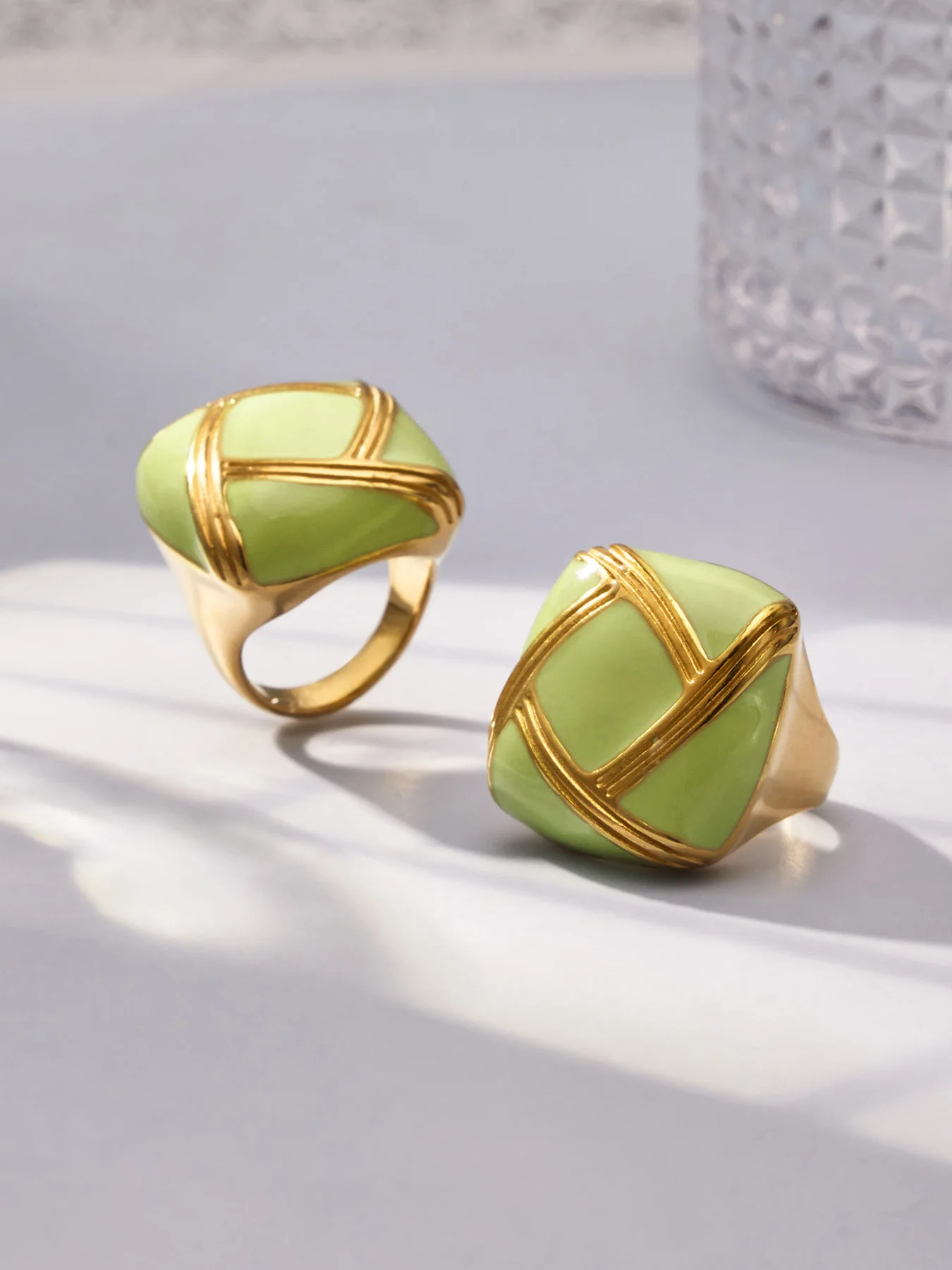 Übertrieben Bunter Emaille-Tropfenring aus 316L Edelstahl mit 18K Goldplattierung für Damen, Wasserfest und Farbecht – Detail 15