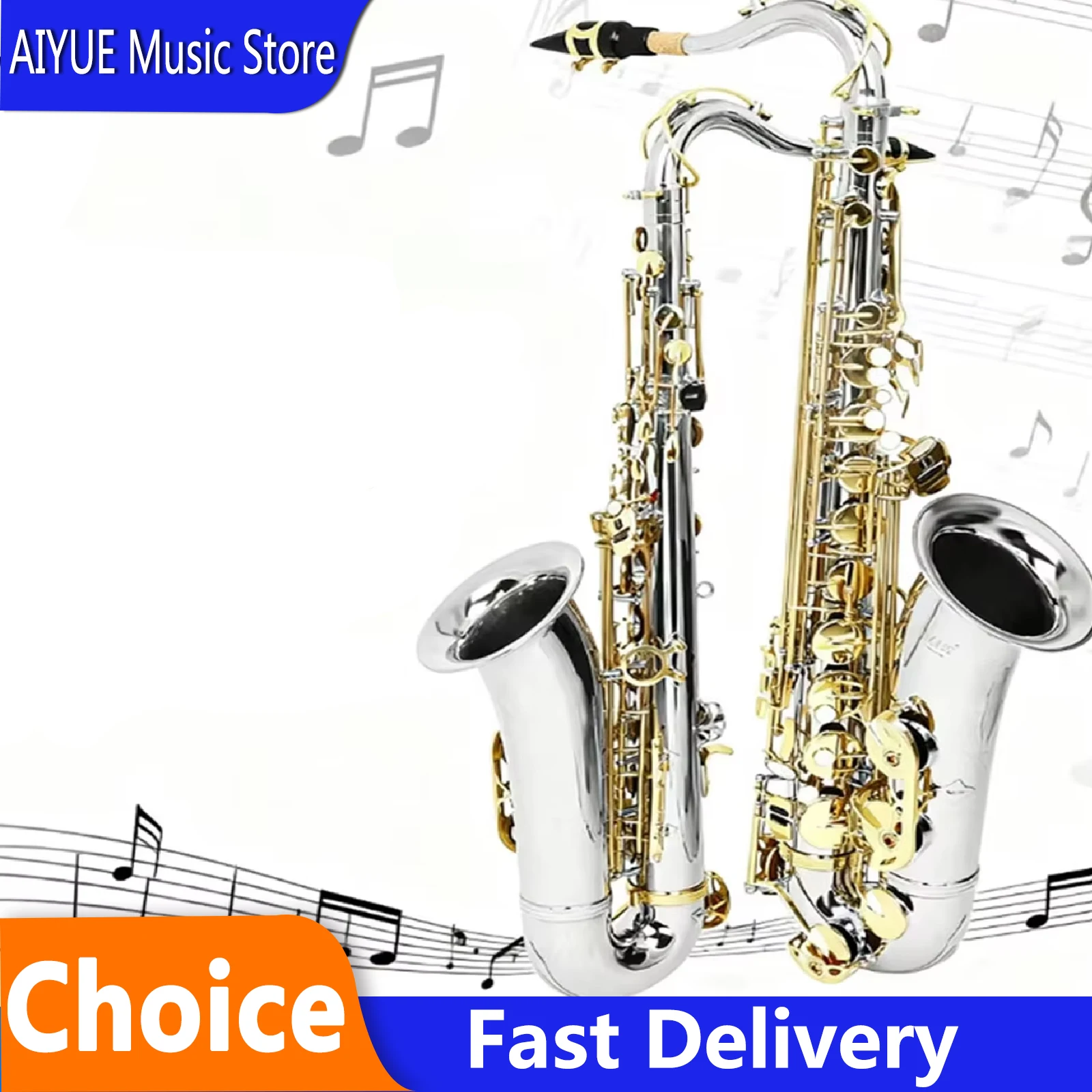 SLADE Tenor Saxophone With B-down Brass Tube Hand Carved Silver Gold Keys Saxophone Practice/Performance Saxphone Instrument