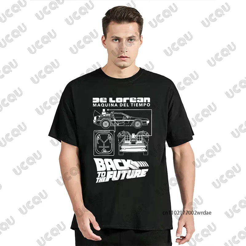

DeLorean Back To The Future Cars Graphic Cool Cotton Motorcycle T-shirt Summer Streetwear Oversized Tees Casual Unisex Tops