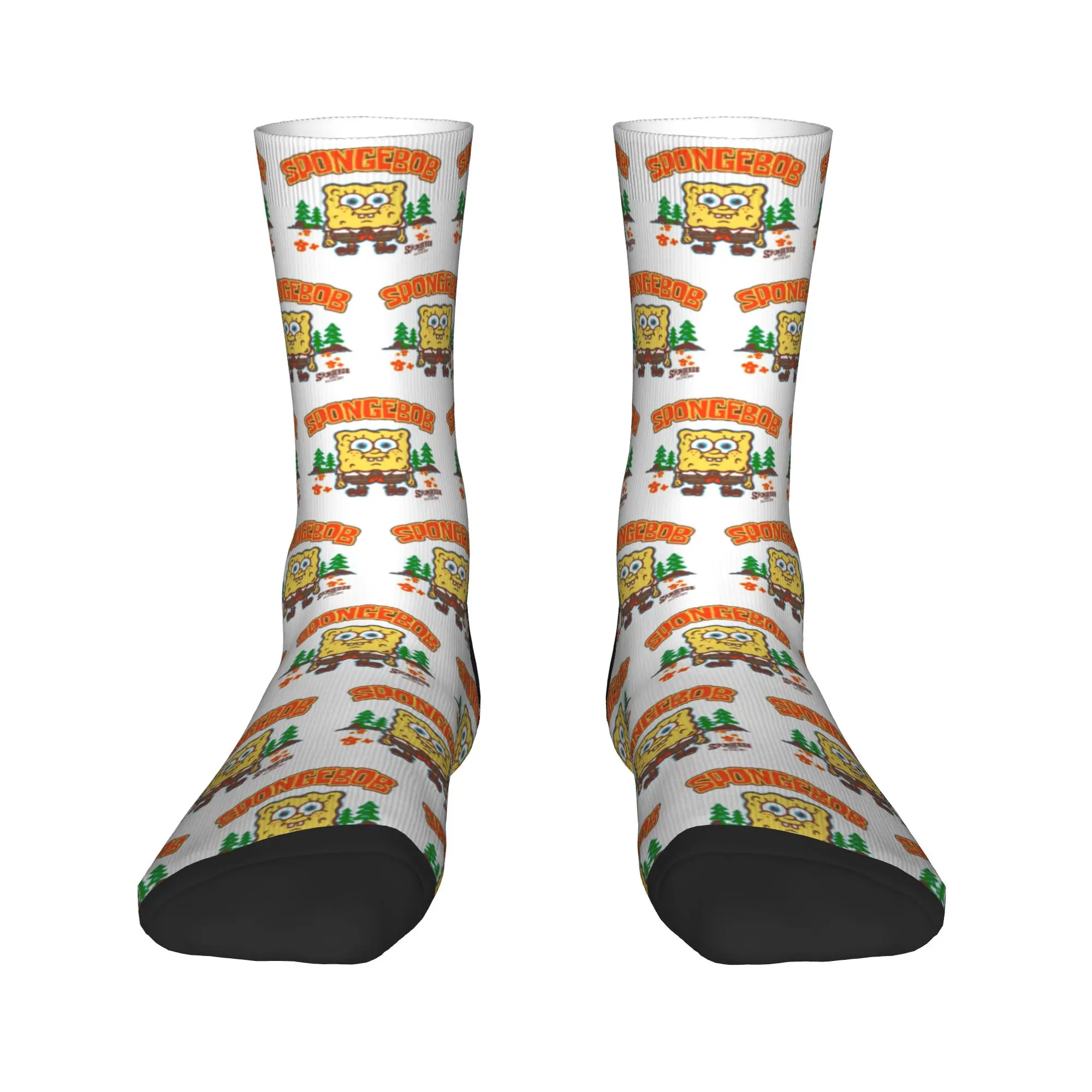 Spongebobs Socks sponge on the run Korean Stockings Unisex Men Quality Outdoor Sports Socks Spring Pattern Anti Sweat Socks