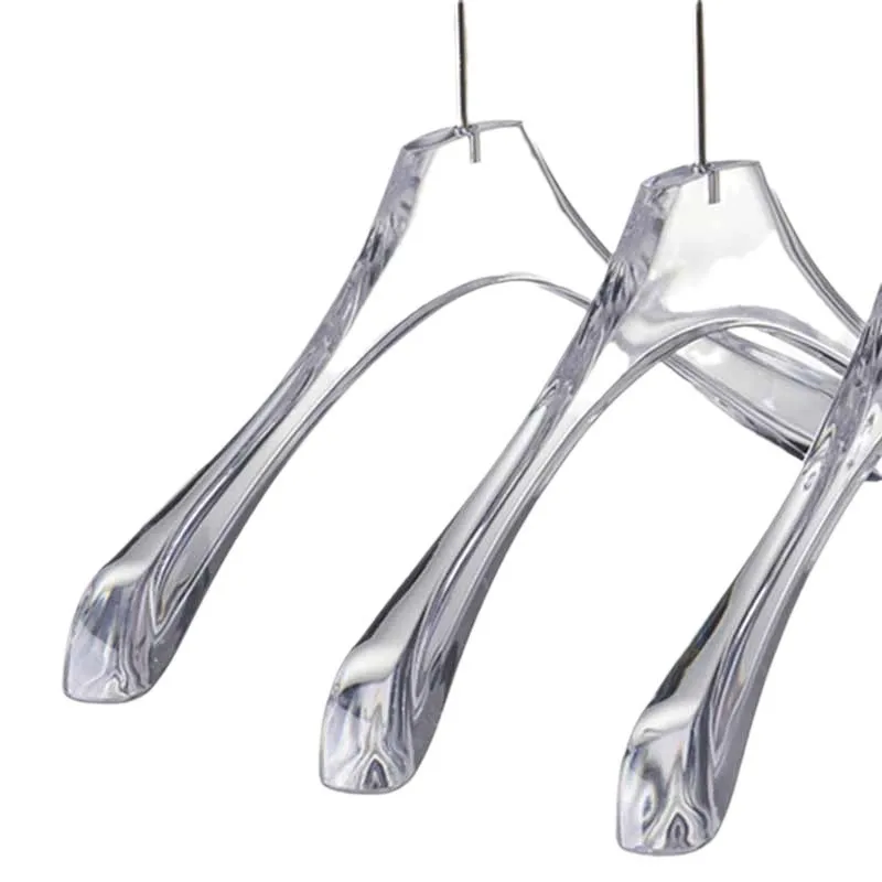 Acrylic Crystal Clear Anti-Slip Hangers | Store-Exclusive Clothing Non-Marking Plastic Coat & Pants Clips 5