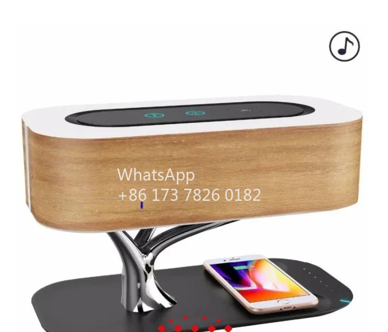 multifunctional led bedside lamp qi wireless charger bluetooths speaker