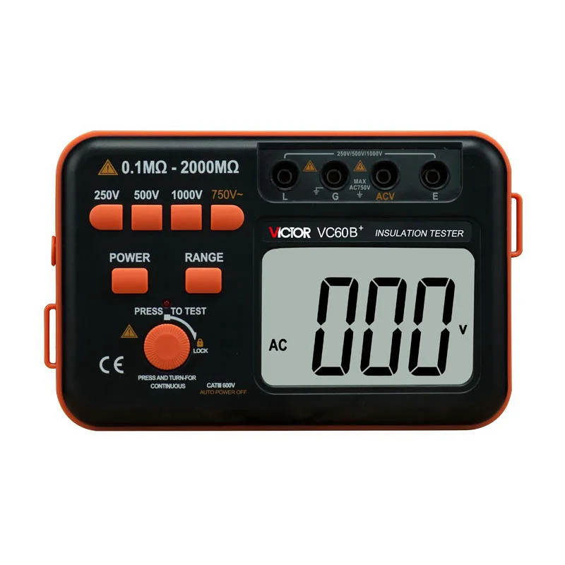 

Multimeter Digital Insulation Resistance Tester LCD 1000V Megger Insulation 0-2000M Ohm High Voltage Short Circuit Input Alarm