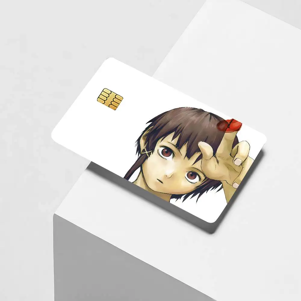Sci-fi anime L-Lain Credit Card Decorative Card Stickers Suitable For Bank Cards Metro Transit Anti-scratch Gift 4PCS