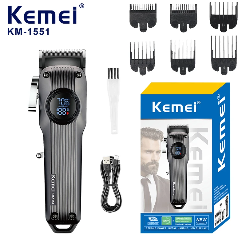 KEMEI km-1551 Professional Hair Clipper High Speed Use Adjustable Cutter Head Hair Clipper Trimmer