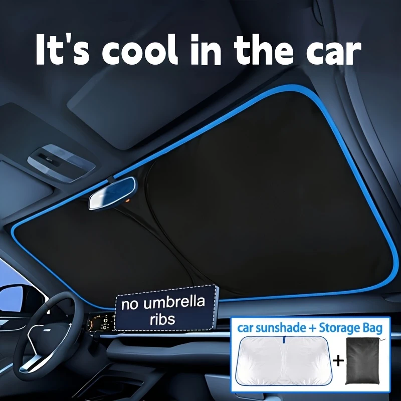 New Car Windshield Sun Shade Foldable Aluminum Foil Sun Visor Auto Front Window Sunshade UV Protection For Most Cars SUV Truck