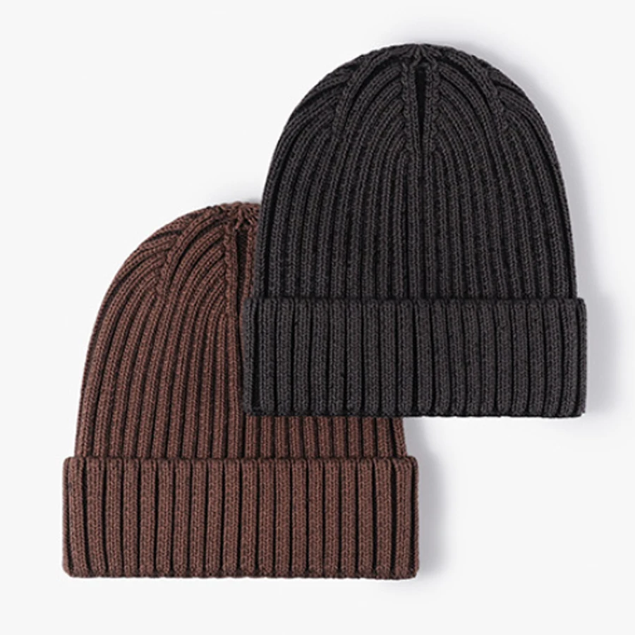 100% cotton winter hats for women and men unisex solid color knitting beanies autumn winter caps for women skullies