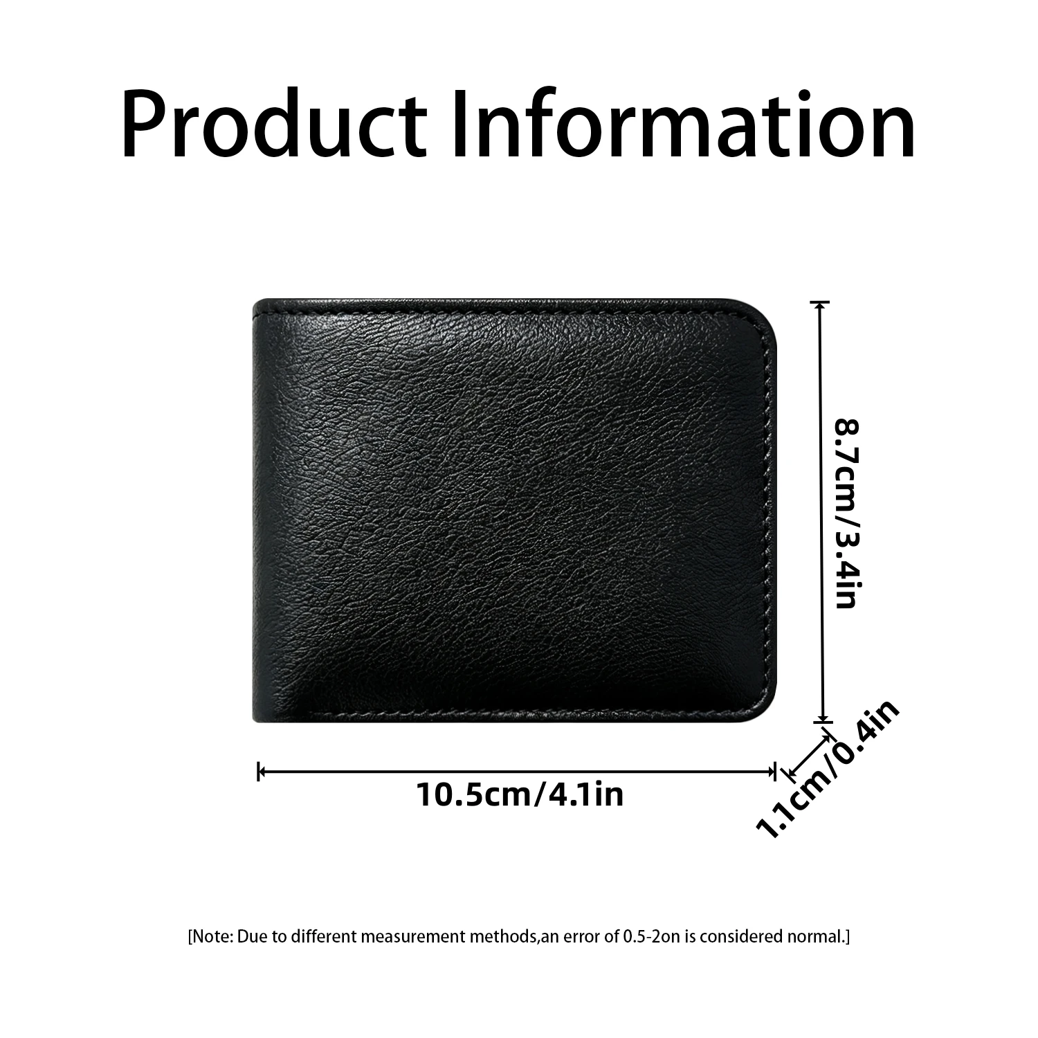 Herren-Geldbörse aus echtem Leder, schlankes Bifold-Modell, leichte, kurze Geldbörse mit 3 Kartenfächern, Ausweisfach und 2 Fächern für Bargeld. – Detail 9