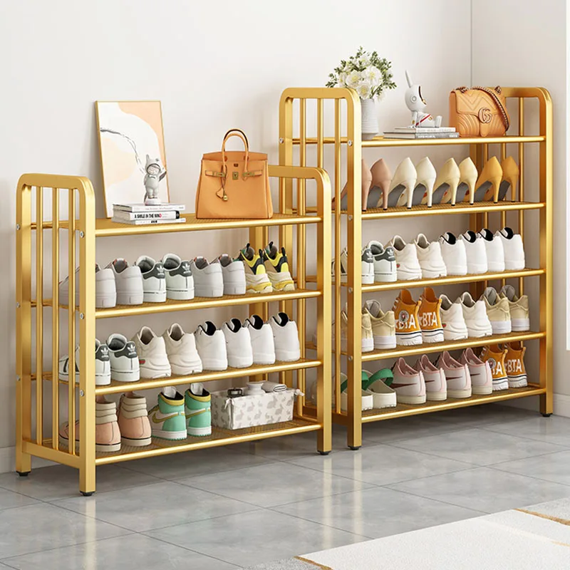 

Luxury Nordic Shoe Rack Metal Modern Entrance Hall Narrow Shoe Rack Designer Desk Display Living Room Zapatero Salon Furniture