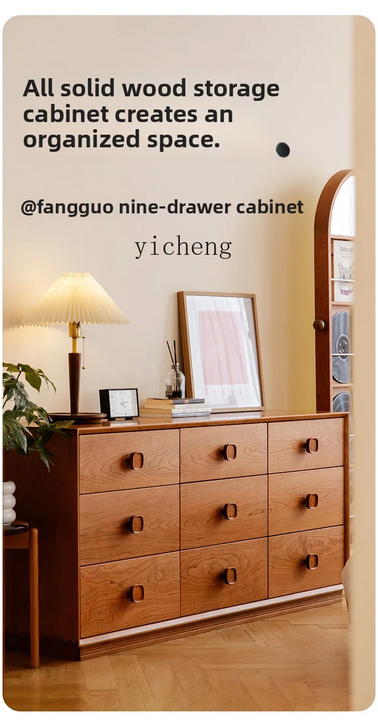 

FY Solid Wood Drawer Living Room Storage Cabinet Cherry Wood Bedside Storage Cabinet