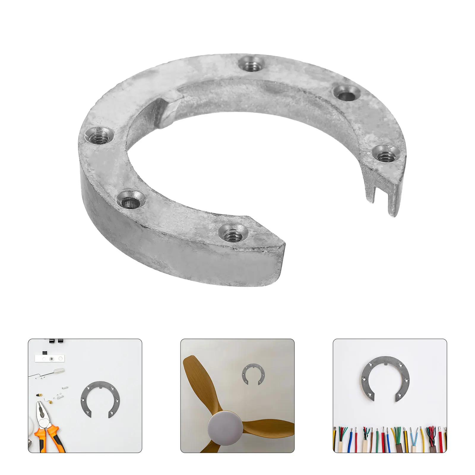

Aluminum Ceiling Fan Bracket Mounting Parts Replacement C-Ring Heavy Duty Light Fixture Adapter For Home Office Use