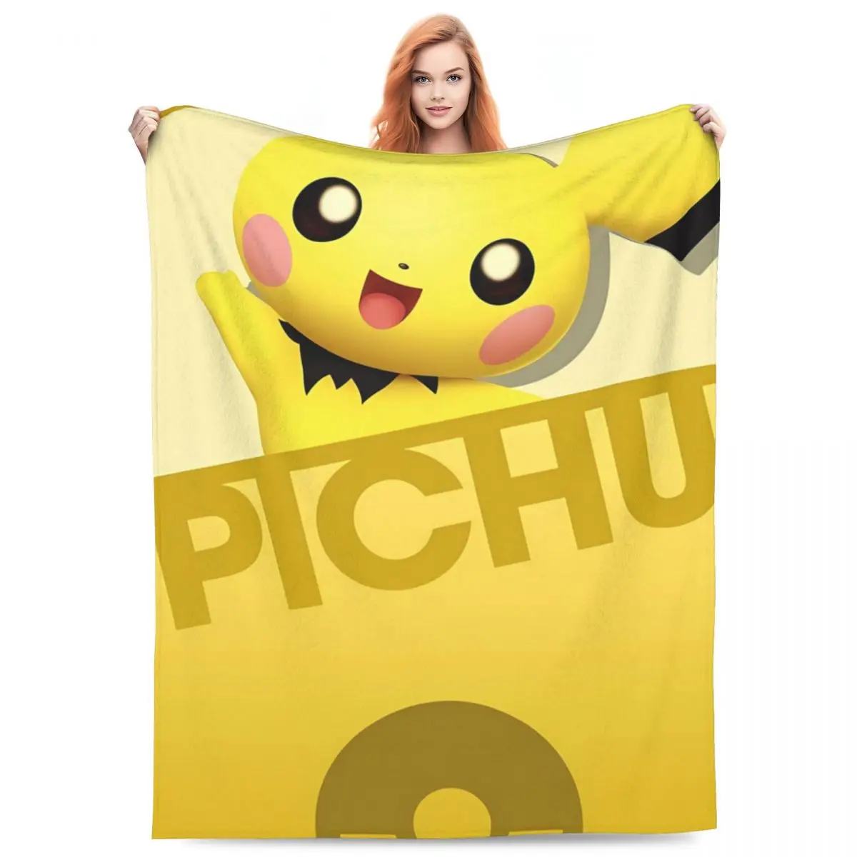 Soft Blankets Travel Office Poke-mon Pikachu Throw Blanket Flannel Bedspread For Bedroom Print Sofa Bed Cover