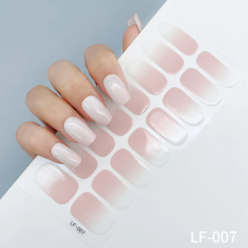 Nieuwe 16-vinger geleidelijke verandering Nail Art Sticker volledige sticker kleine frisse eenvoudige set nagelsticker Spot nageldecoratie Suncatcher