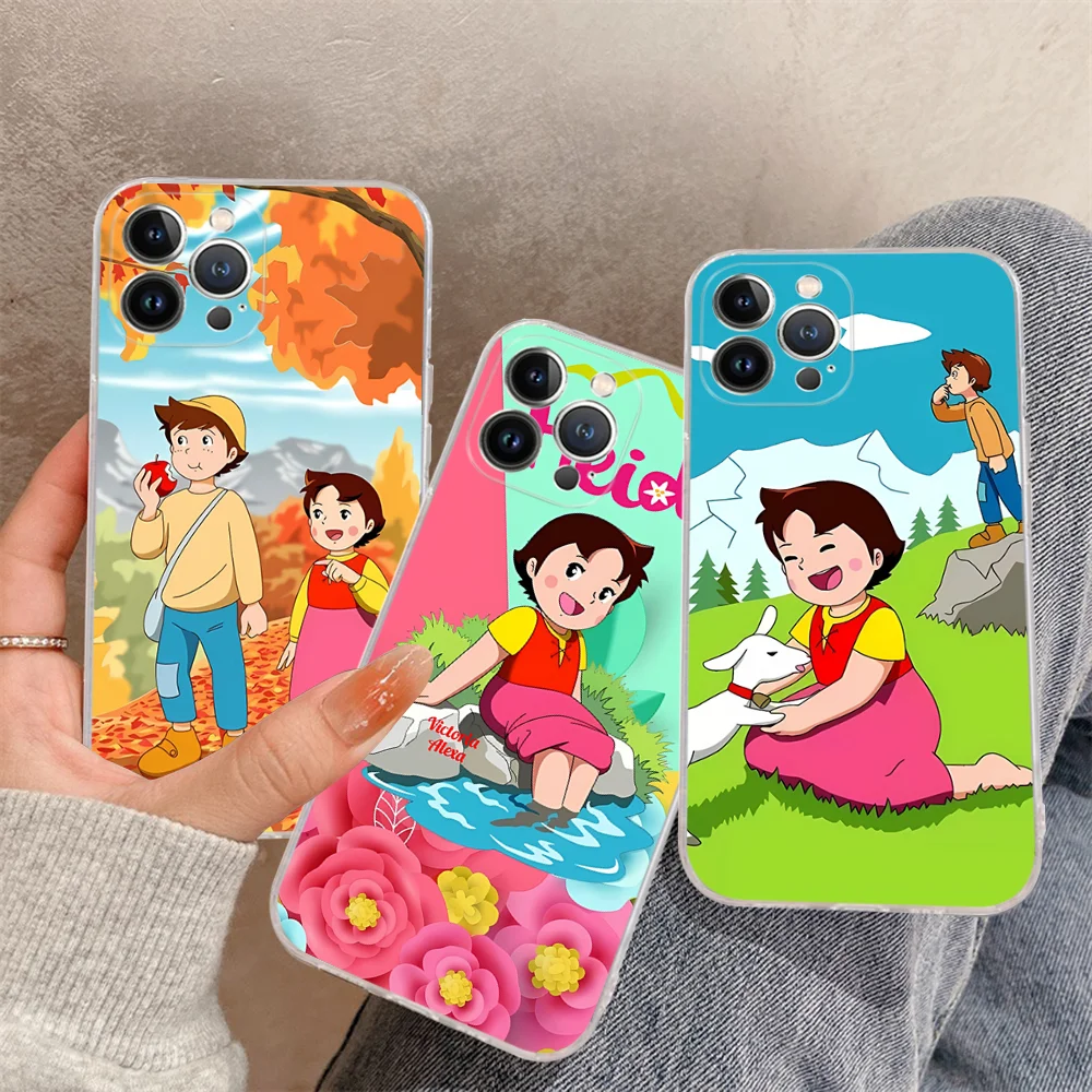 Cute Heidi Phone Case For iPhone 15 14 11 12 13 Mini Pro XS Max Cover 6 7 8 Plus X XR SE 2020 Funda Shell