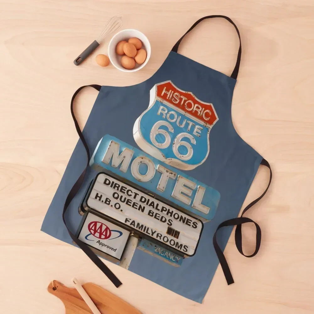 

Motel vintage sign on Route 66 Apron Kitchen Apras For Women Teacher Kitchen Accessories 2022 Apron