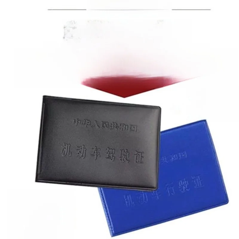 Men's Genuine Leather Driving License Cover 2-in- Car Documents Holder Protective Case Durable PU Material Pure Color Design