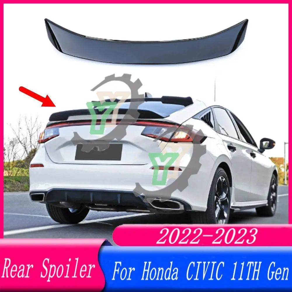 

High Quality ABS Plastic Car Rear Trunk Spoiler Rear Wing Lip Trim For Honda Civic 11th Gen FE1 FK Hatchback MG Style 2022 2023