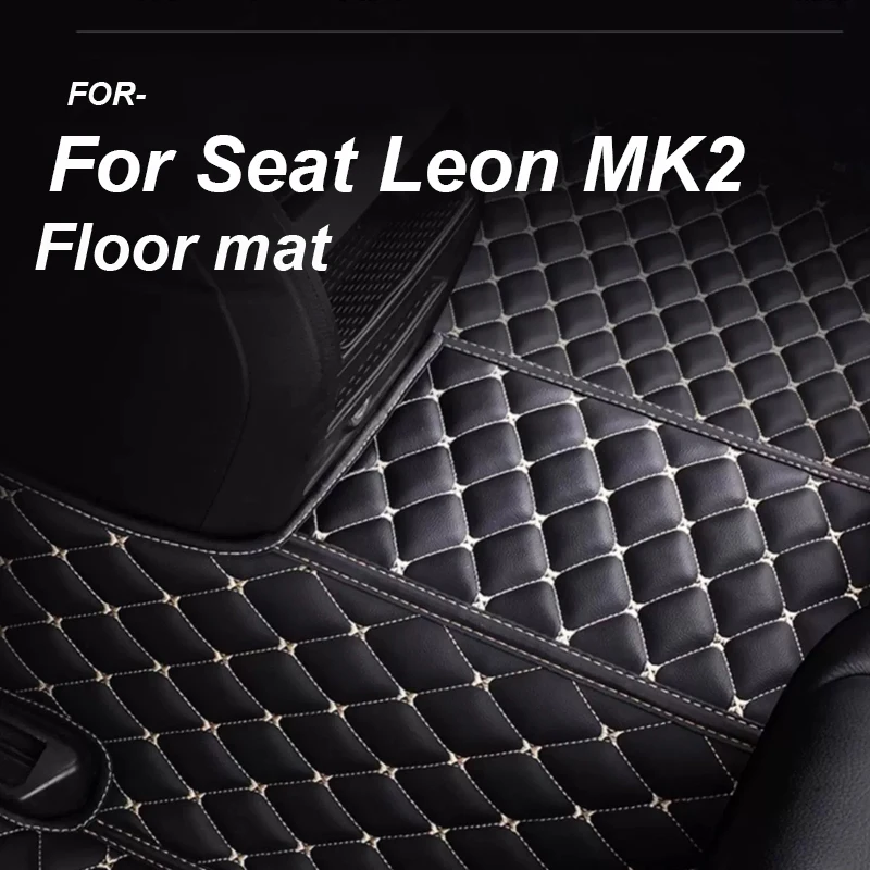 

LUXURY Car Floor Mats For Seat Leon MK2 2006 2007 2008 2009 2010 Auto Luxury Leather