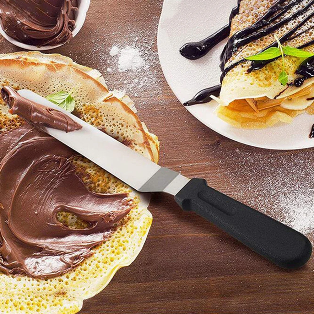 Ensemble de spatules en acier inoxydable pour décoration de gâteaux, palette lisse, gadget de cuisine, ustensiles de cuisson, non tranchants, 4 pièces, 6 po, 8 po, 10 po