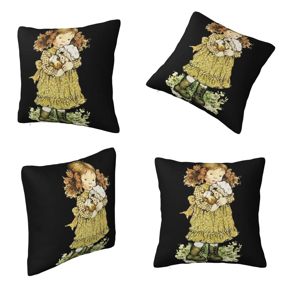 Sarah Kay Swing Girl Square Pillowcase Cushion Cover Pillow Case Throw Pillow Cover for Home Sofa Living Room