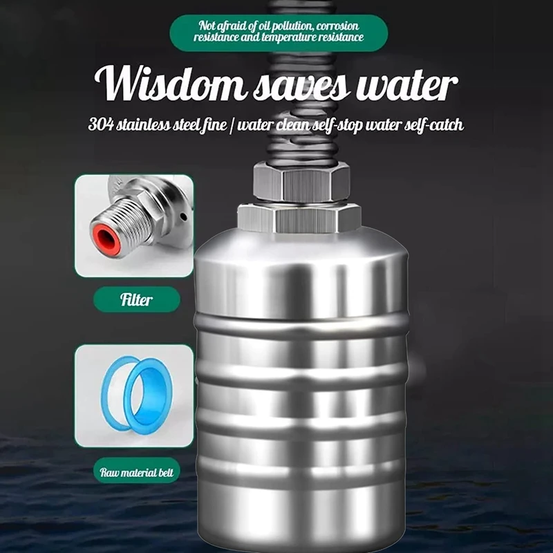 Floating Ball Valve Stainless Steel Float Valve Kit Automatic Water Level Control Valve With Faucet Hose And Clamp