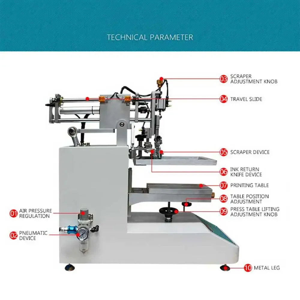 Semi-auto Screen Printing Machine 220V High Precision Pneumatic Screen Printer Screen printing equipment prints 1500times/h