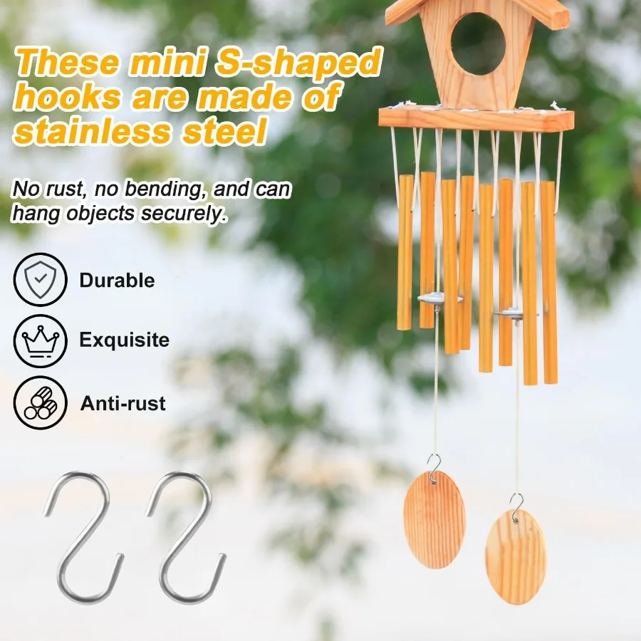 100 قطعة خطافات صغيرة S للتعليق خطاف صغير على شكل S من الفولاذ المقاوم للصدأ خطاف على شكل S مع صندوق تخزين خطافات Orment Craft بها بنفسك Craft