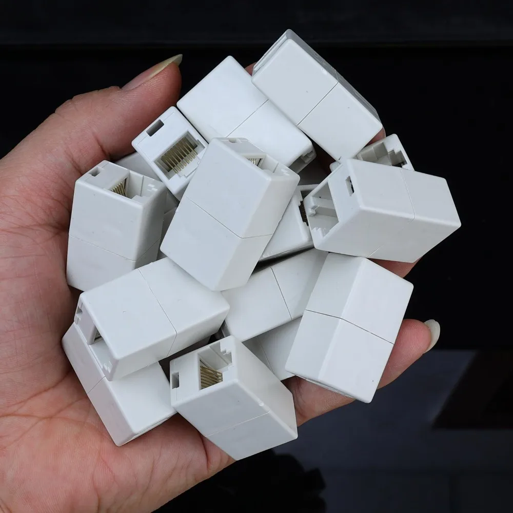 30/20/10Pcs Network Ethernet Dual Straight Head Lan Cable Joiner Coupler RJ45 CAT 5 5E 6a Extender Plug Network Cable Connector
