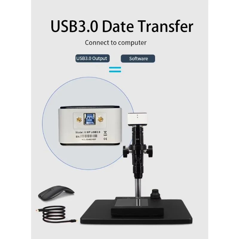 Boshida HC630FS 6.3MP USB3.0 مجهر رقمي عالي الوضوح لـ Win10 أو Win7 يمكنه توفر قياس تسجيل الصورة والفيديو