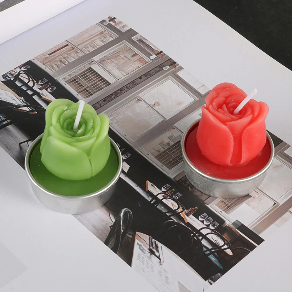 

12Pcs Romantic Rose Shape Smoke Free Safe for Family Use Perfect for Wedding Party Festive Decoration Romantic