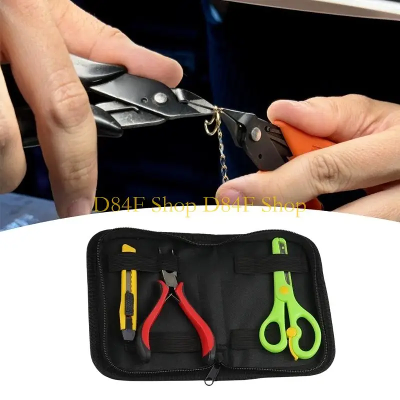 D84F Jewelry Pliers Tool Kits Zippers Storage Bag for Craftsmen and Hobbyists