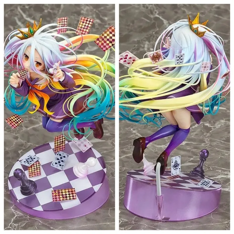 

100% Original:NO GAME NO LIFE Shiro Poker style 19cm PVC Action Figure Anime Figure Model Toys Figure Collection Doll Gift