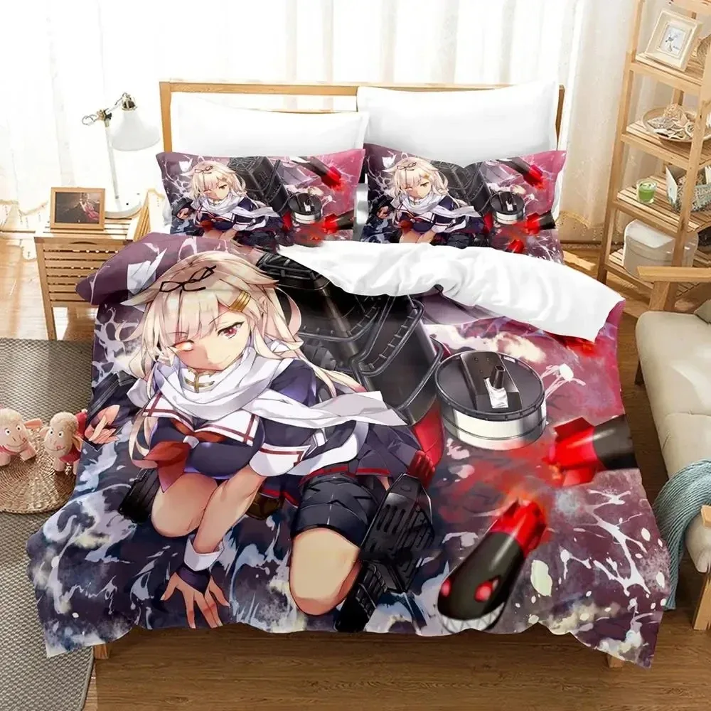 

Anime Kantai Collection Bedding Set Duvet Cover Bed Set Quilt Cover Pillowcase Comforter king Queen Size Boys Adult Bedding Set