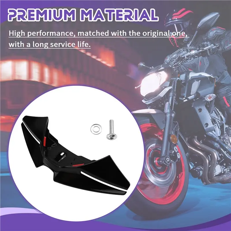 Aerodynamic Fairing Winglets Motorcycle Front Downforce Spoiler Lower Lip Wind Wing For MT-07 MT07 2025+