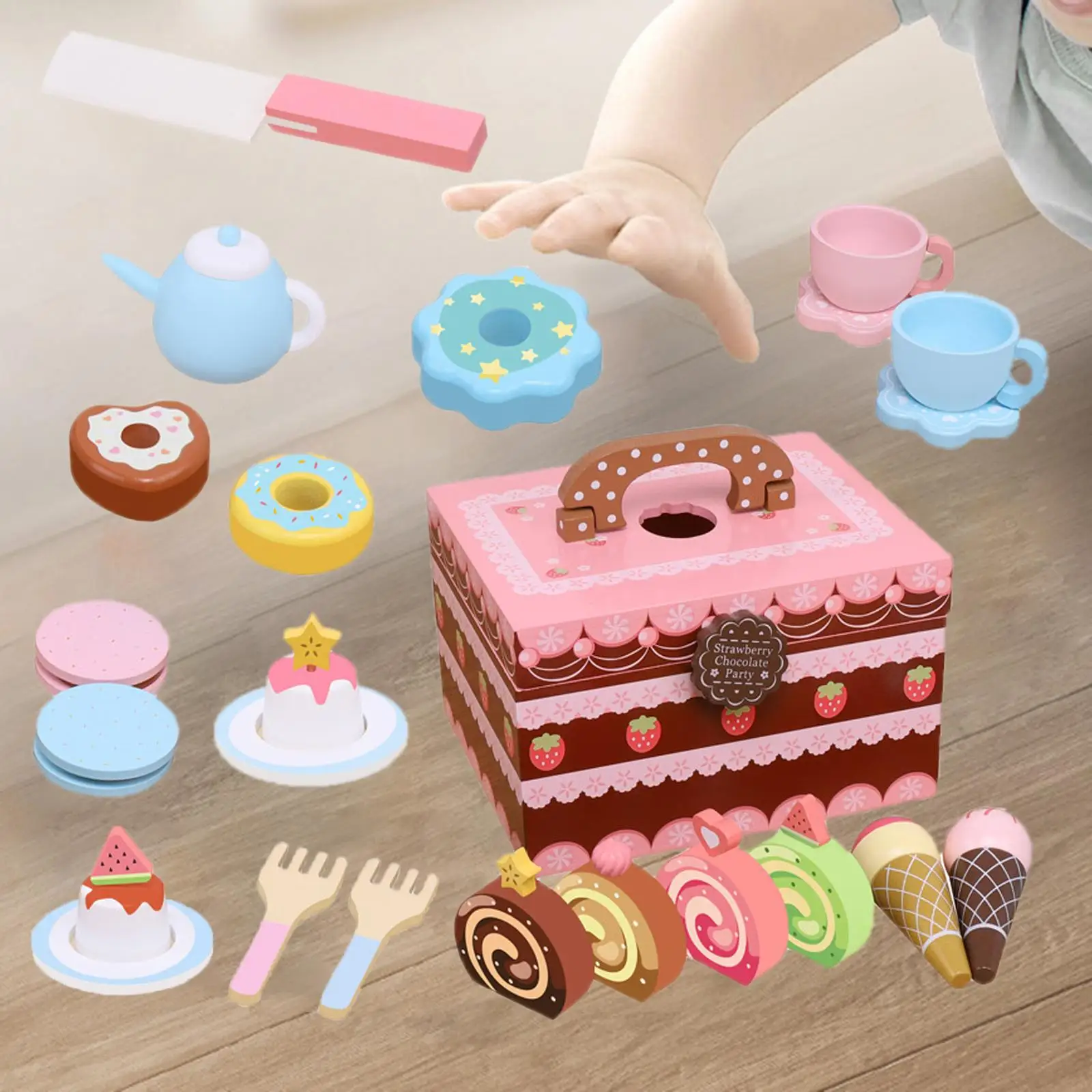 Juguetes de cocina de madera, juego educativo, accesorios de cocina, juego de rol