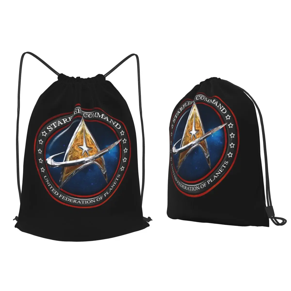 Star Treks Science Fiction TV Series Backpacks Portable Drawstring Bundle Pocket Sports Bag Book Bags for Man Woman School