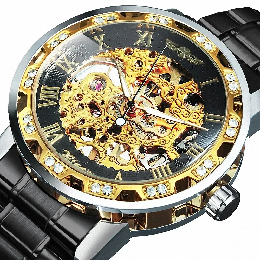 

Clean 3135 Movement Men Watch Automatic Mechanical Stainless Steel WINNER Unisex Classic Skeleton Mechanical Watch For Men Luxur