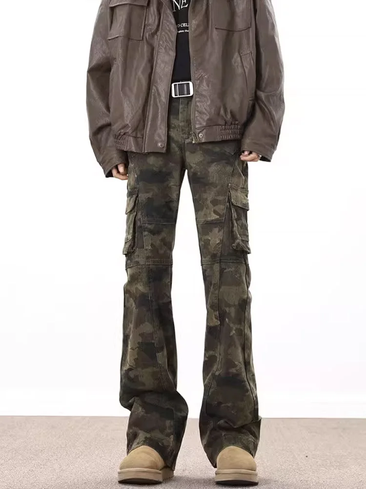 

American Retro Multi-ket Work Pants Men's Autumn Winter Straight Leg Slimming Long Trousers Youth Faion Casual Pants