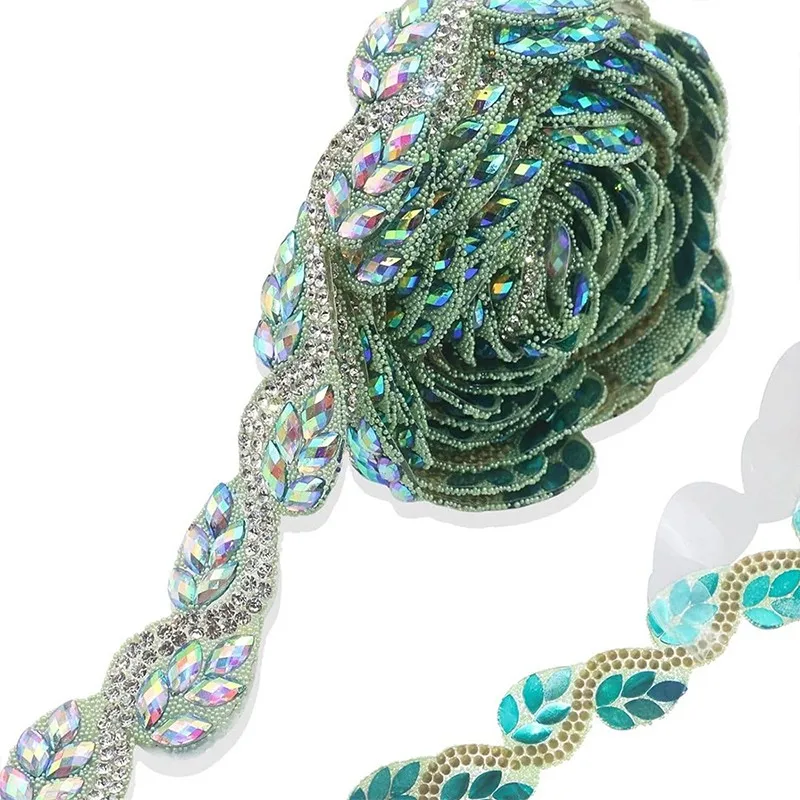 1Yard Sewing Chain Crystal Rhinestone Ribbon DIY Shoes bags Dresses Trimmings Decor DIY Shoes Chain Suit Bulk Sale Accessories