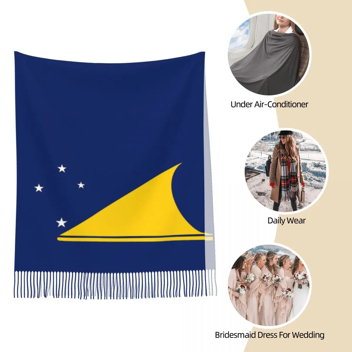 Vlag Van Tokelau Sjaal Voor Dames Winter Warme Kasjmier Sjaals En Wikkel Lange Grote Sjaal Sjaal Sjaal Voor Avondjurk