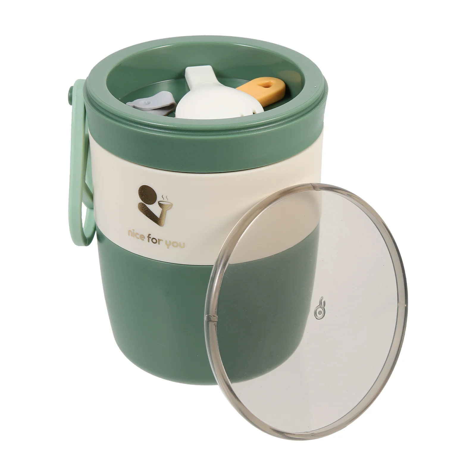 

1 set 350Ml Insulated Food Container Portable Bento Box Leak-Proof Thermal Cup For Office School Travel Handheld Food Case Soup