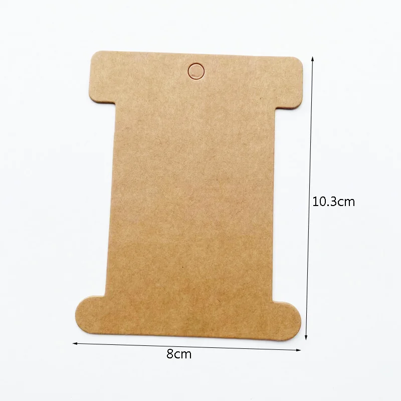 10pcs Blank Kraft Paper Tags DIY Sewing Bobbins Craft Paper Decoration String Thread Rolling Cards Winding Board Hang Tag Labels