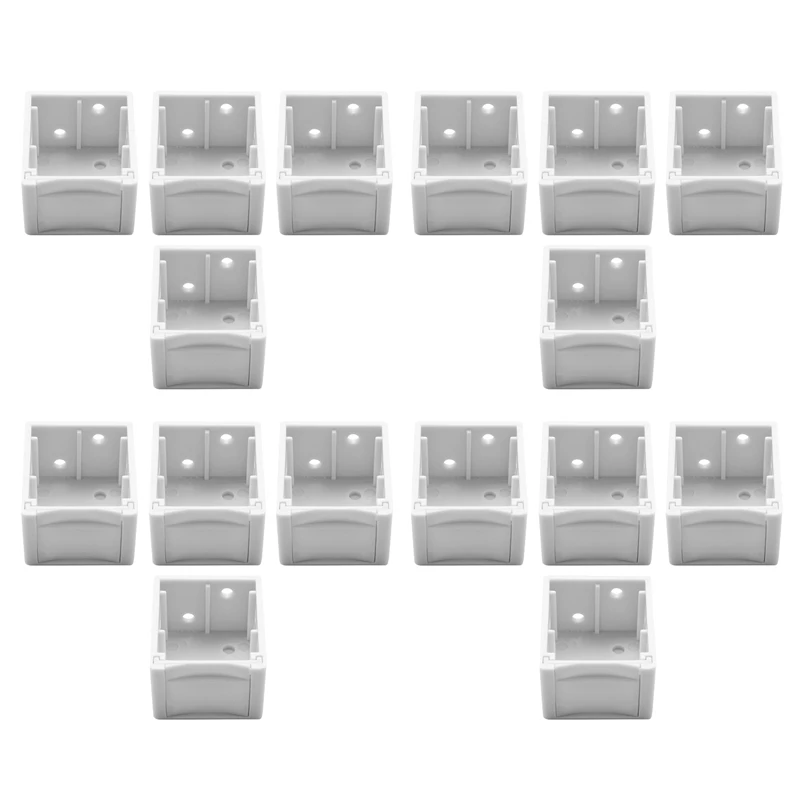 16Pcs 1 Inch Blind Brackets White Profile Box Mounting Bracket Window Blinds Headrail Bracket