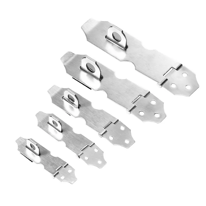 2PCS Thickened Stainless Door Lock Buckle Cabinet Drawer Pad Lock Plate Anti-theft Pin Old-fashioned Wooden Door Lock Buckle