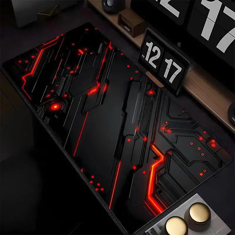 Minimalist Dark 3D Layered Pattern Mouse Pad Extra Large Thickened Rubber Gradient Desktop Mat Esports High-end PC Keyboard Pad