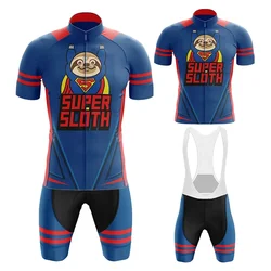 SLOTH Cycling Team Bike Uniform 2022 Summer Men's Breathable Cycling Jersey Set MTB Bicycle Wear 19D GEL Bib Pants Ropa Ciclismo