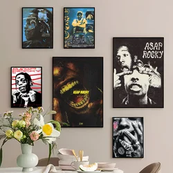 Hip Hop Rapper Asap-Rocky Movie Sticky Posters Fancy Wall Sticker for Living Room Bar Decoration Vintage Decorative Painting